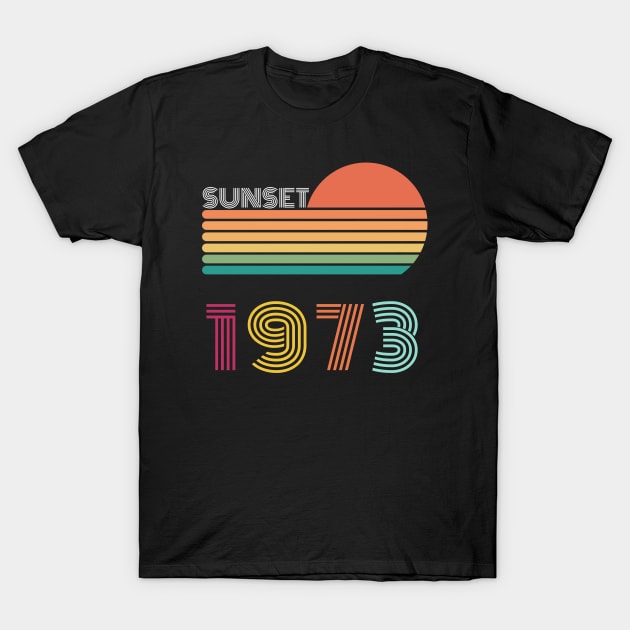 Sunset Retro Vintage 1973 T-Shirt by Happysphinx
